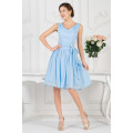 $ 19.99USD Heißer Verkauf ärmelloser Himmel-blauer V Ansatz-Chiffon- kurzer Abend-Kleid CL7527